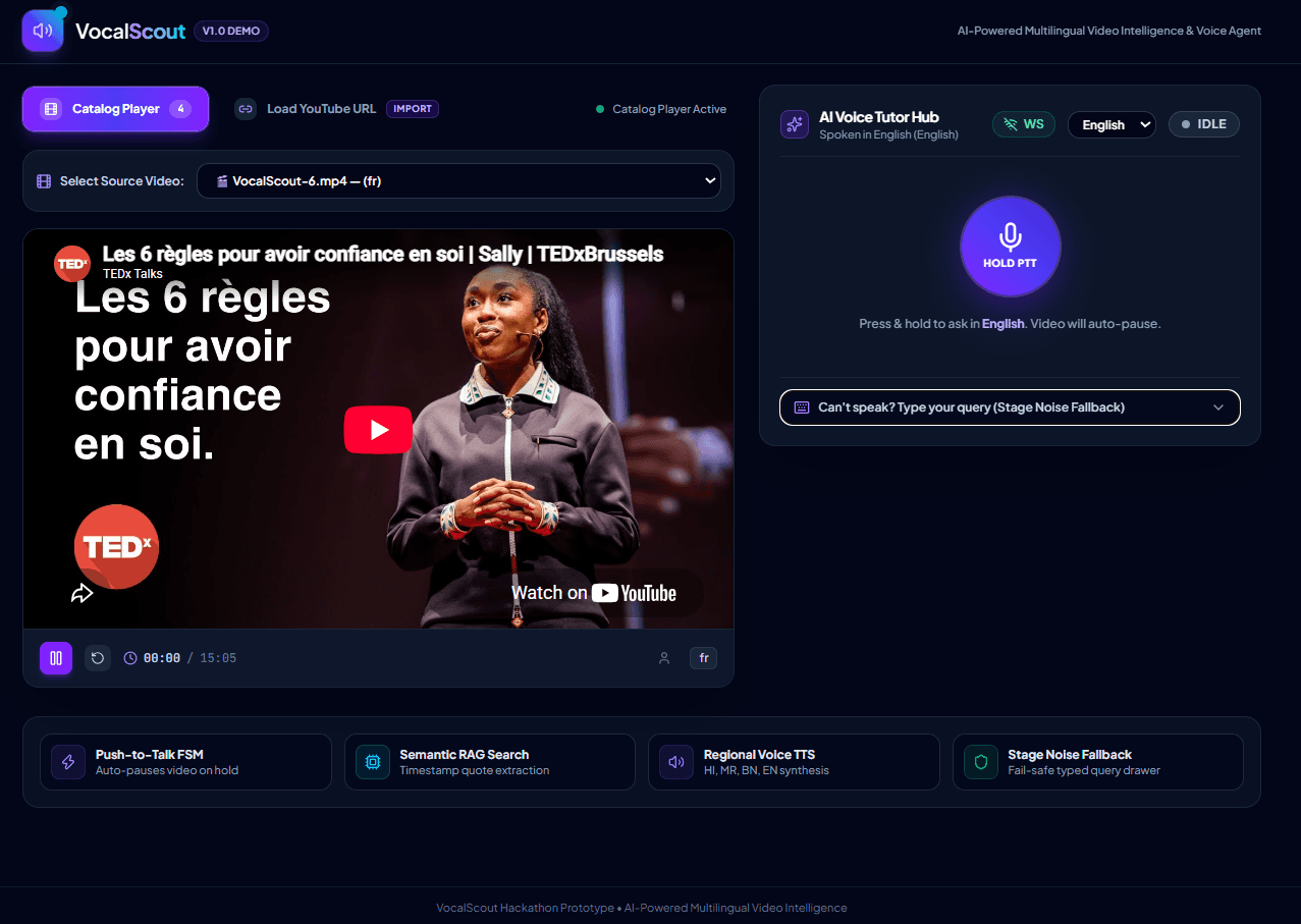 VoiceScout AI Speech Interface and Real-Time Waveform